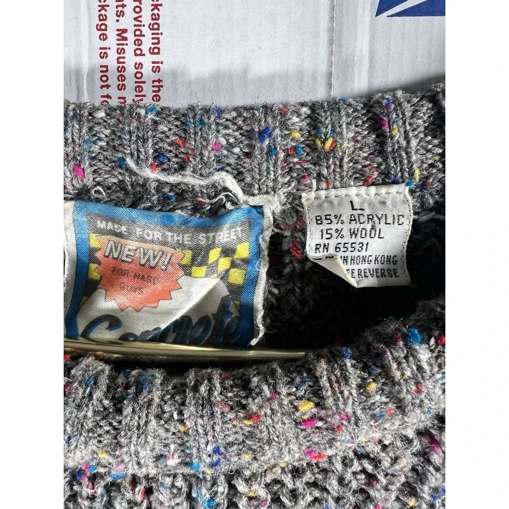 Vintage Concrete‎ 90s Coogi Style Cable Knit Sweater Mens Size L Wool Blend